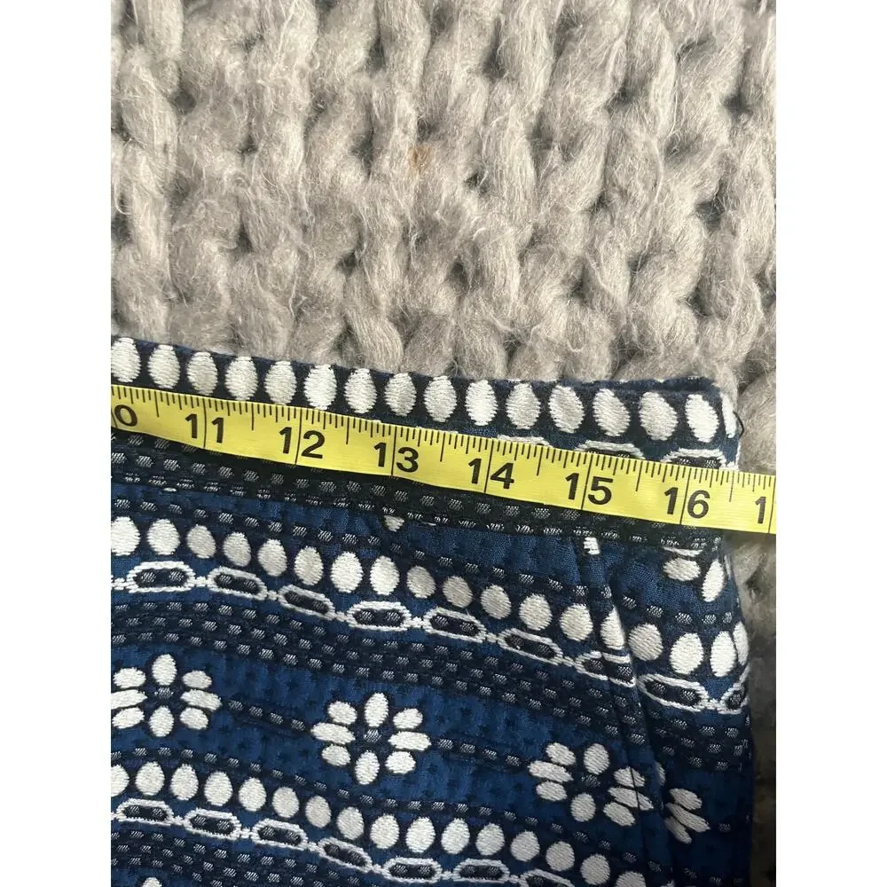J.Crew skirt jacquard floral blue and black size 10